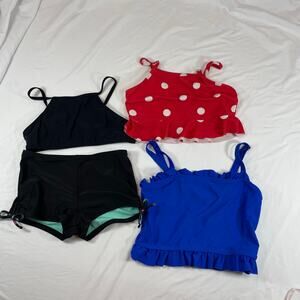 Tankini Set Mix&Match Tops Polka Dot Black Red White Blue Girls L 150